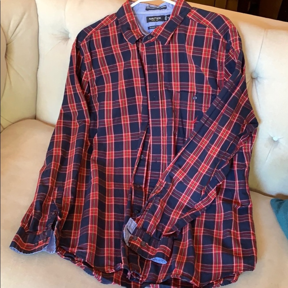 Nautical men’s button up- long sleeve